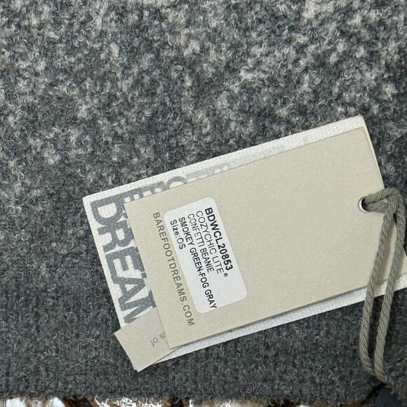 Barefoot Dreams CozyChic Lite Confetti Beanie Smokey Green Fog Gray NWT - Picture 2 of 5